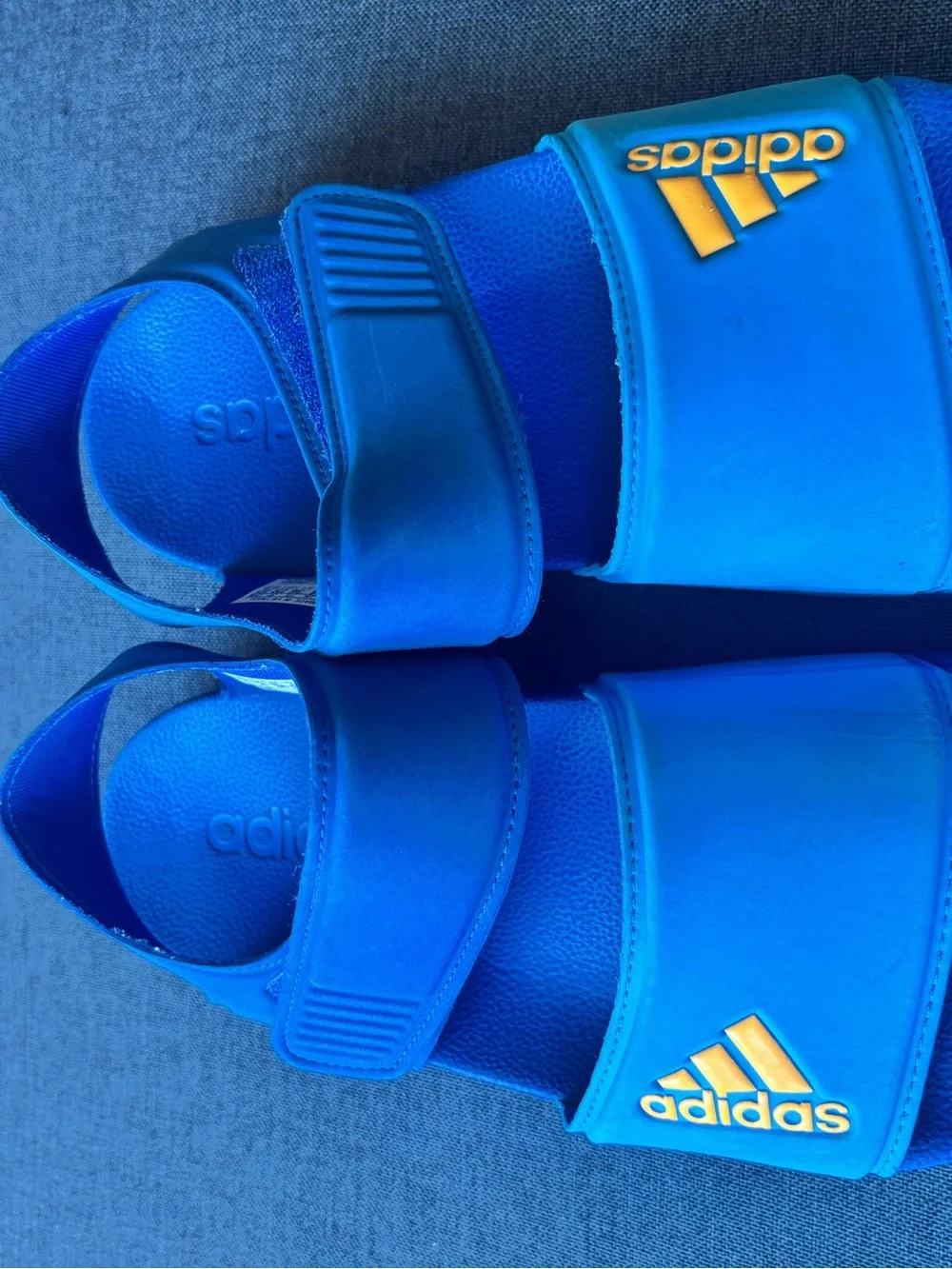 Adidas Bright Blue Sandals  with Blue Outsoles & straps